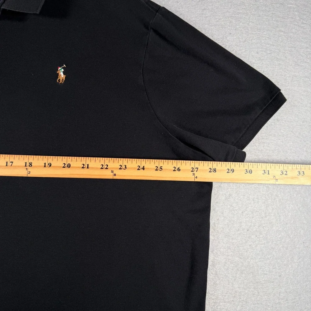 Polo Ralph Lauren Mens XXL Classic Fit Short Sleeve Polo Shirt Black Cotton Logo